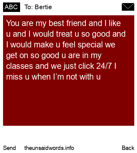 unsent message to Bertie