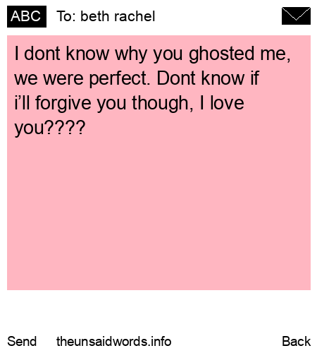 unsent message to beth rachel