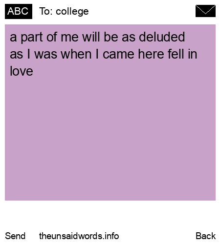 unsent message to college