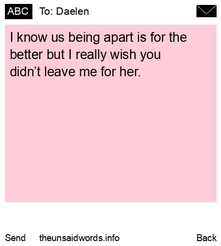 unsent message to Daelen