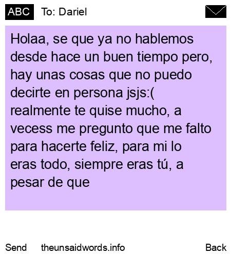 unsent message to Dariel
