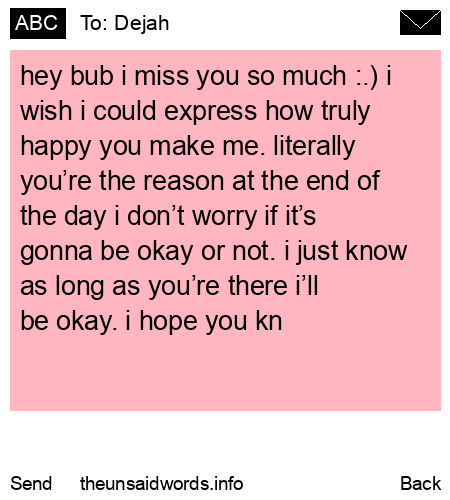 unsent message to Dejah