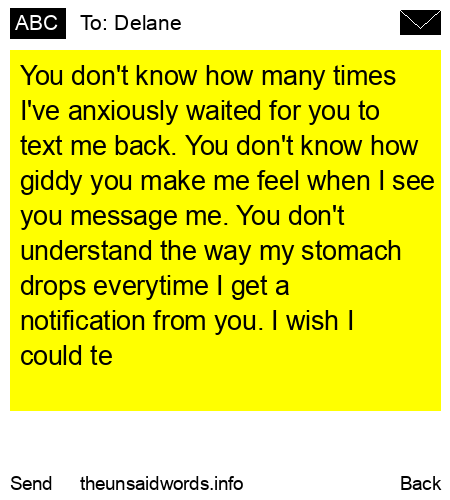 unsent message to Delane
