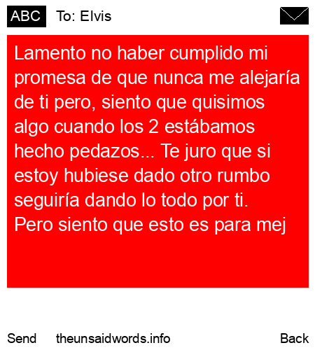 unsent message to Elvis