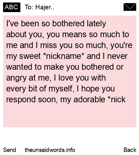 unsent message to Hajer..