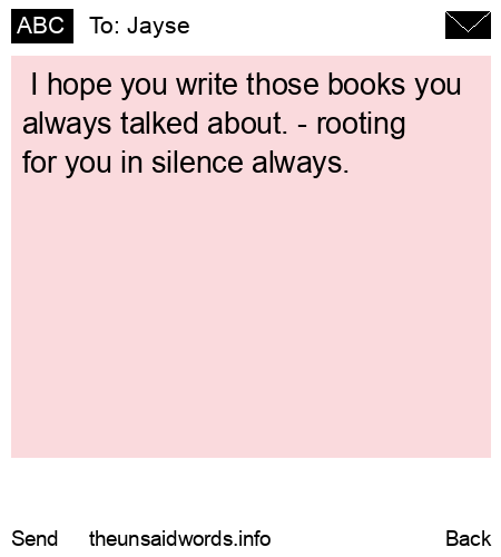 unsent message to Jayse 