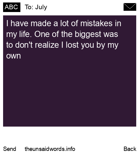 unsent message to July