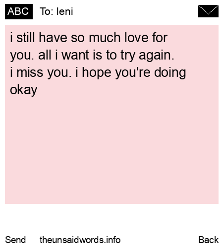 unsent message to leni