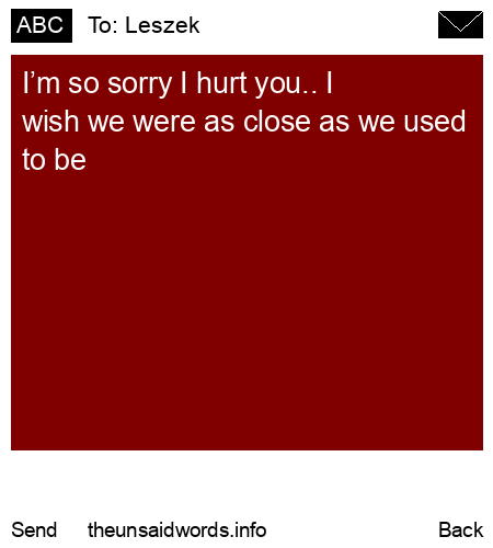 unsent message to Leszek