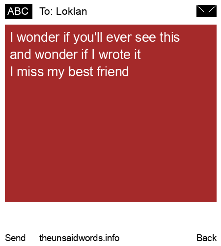 unsent message to Loklan
