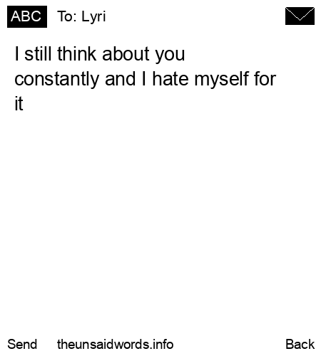 unsent message to Lyri