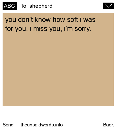 unsent message to shepherd