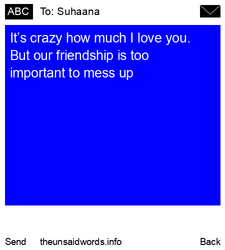 unsent message to Suhaana