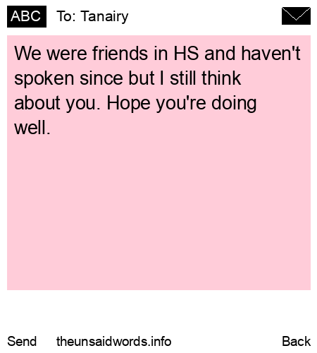 unsent message to Tanairy