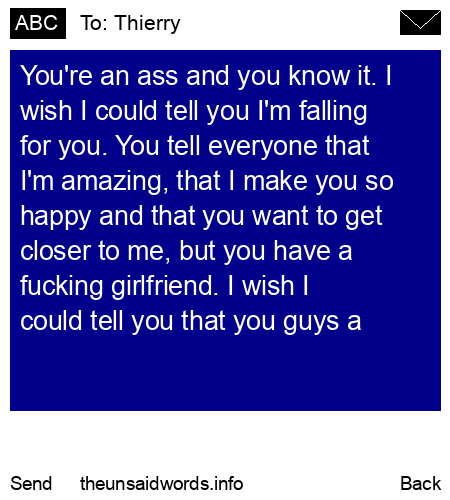 unsent message to Thierry
