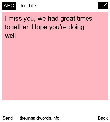 unsent message to Tiffs