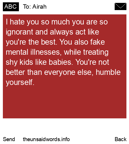 unsent message to Airah