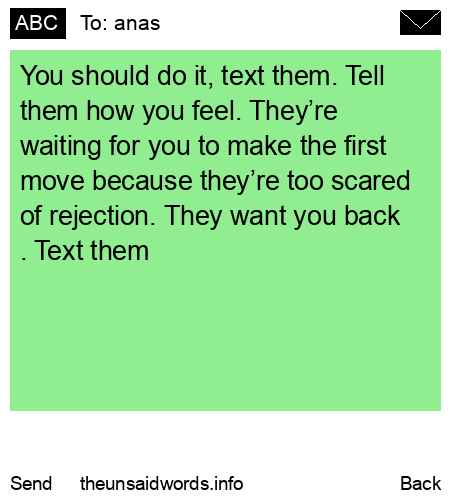 unsent message to anas