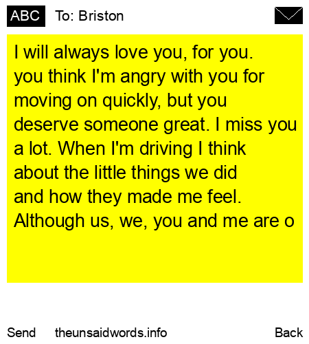 unsent message to Briston