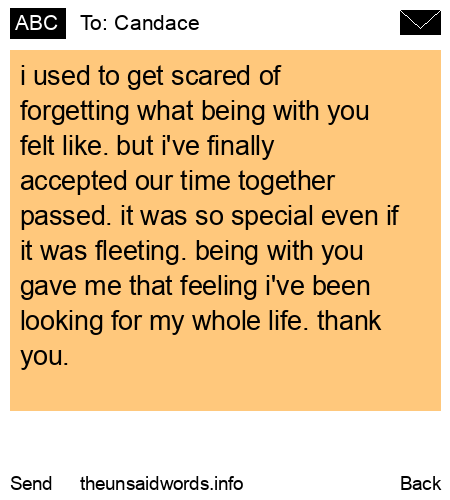 unsent message to Candace