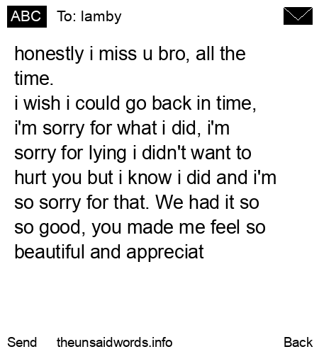 unsent message to lamby