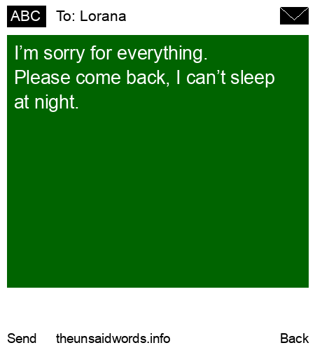 unsent message to Lorana