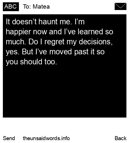 unsent message to Matea