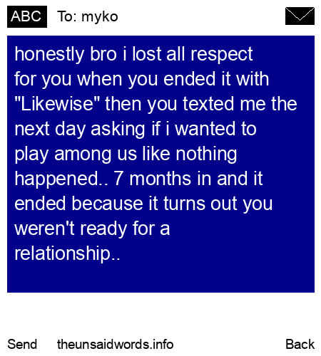 unsent message to myko