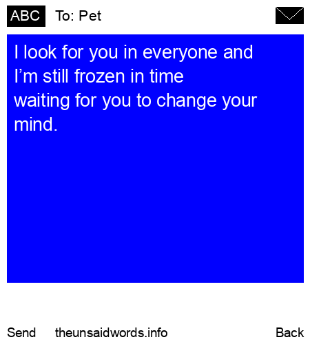 unsent message to Pet