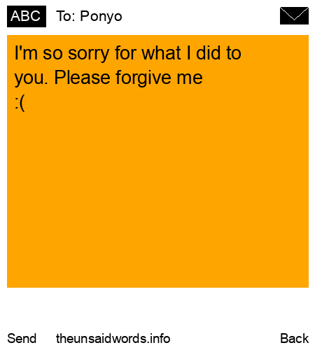 unsent message to Ponyo
