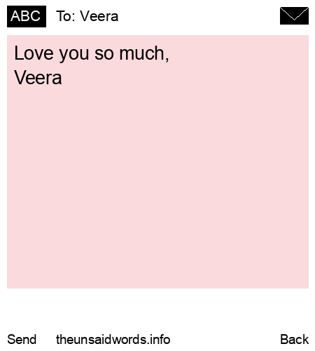 unsent message to Veera
