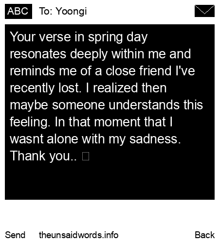unsent message to Yoongi
