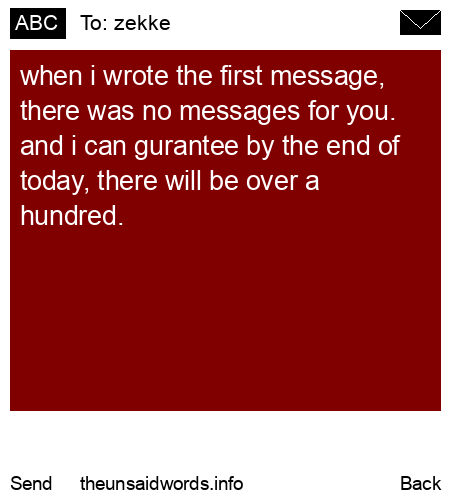 unsent message to zekke