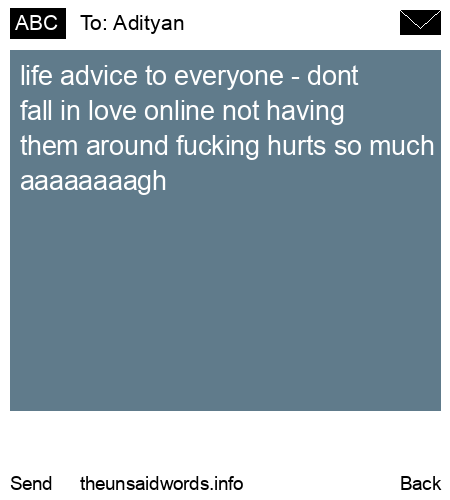unsent message to Adityan