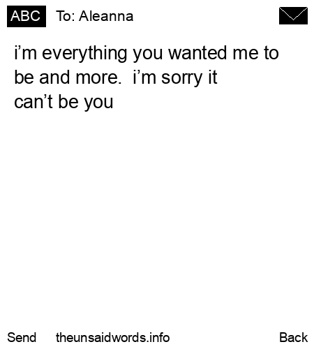 unsent message to Aleanna
