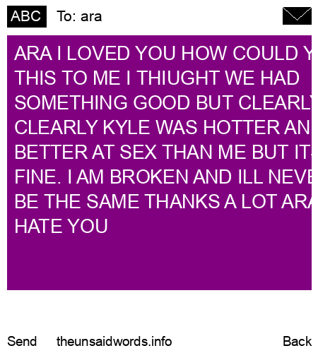 unsent message to ara
