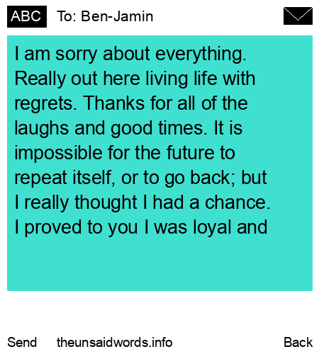 unsent message to Ben-Jamin