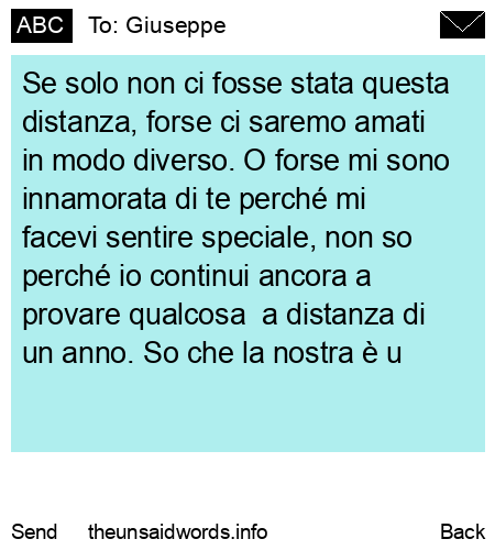 unsent message to Giuseppe