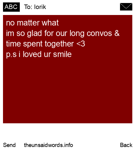 unsent message to lorik