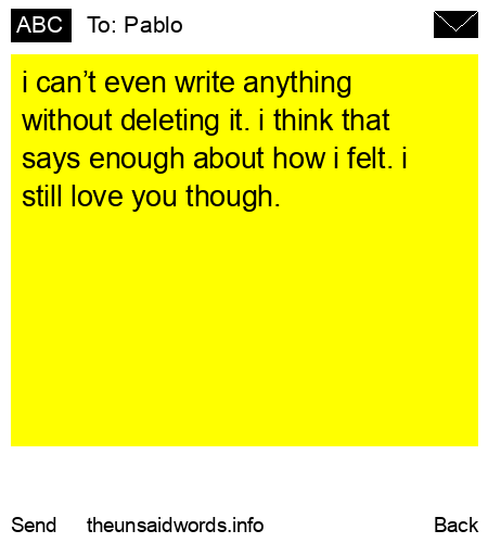 unsent message to Pablo