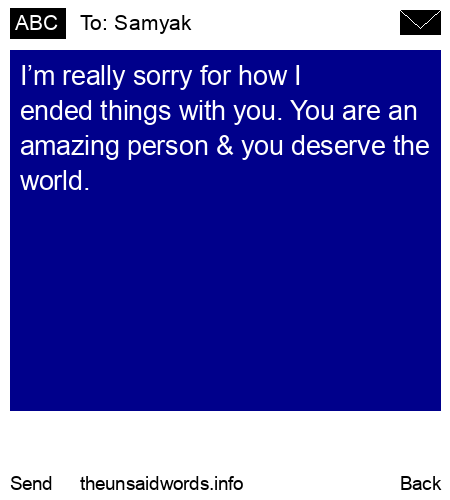 unsent message to Samyak