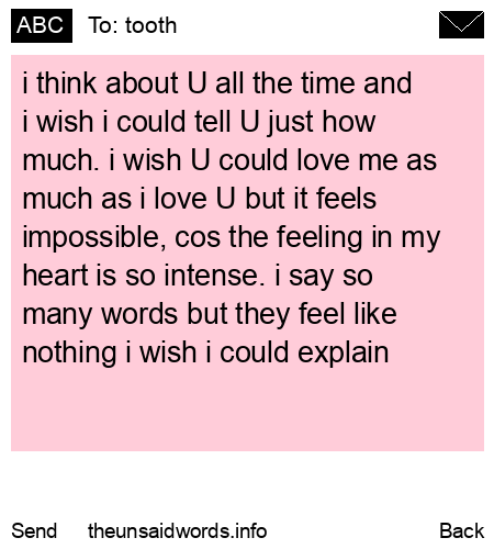 unsent message to tooth