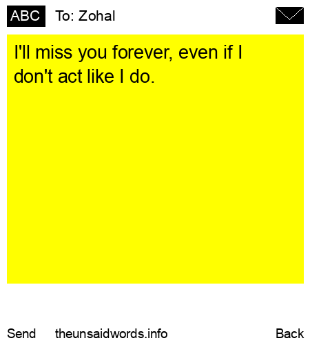 unsent message to Zohal