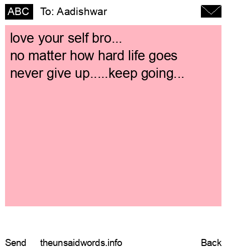 unsent message to Aadishwar