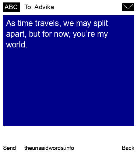 unsent message to Advika