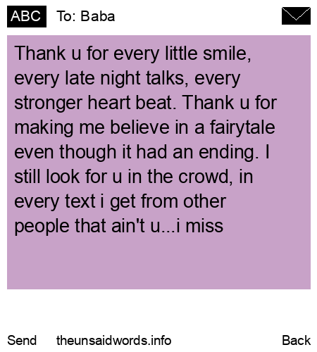 unsent message to Baba