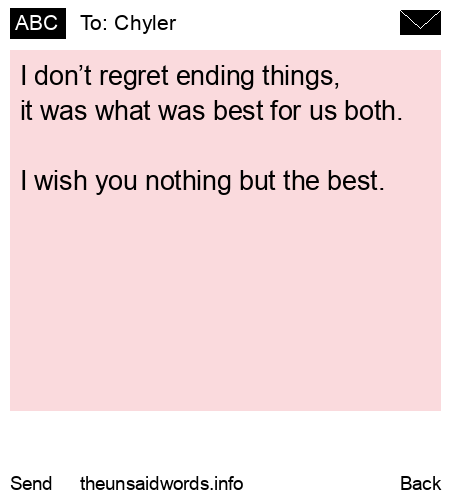 unsent message to Chyler