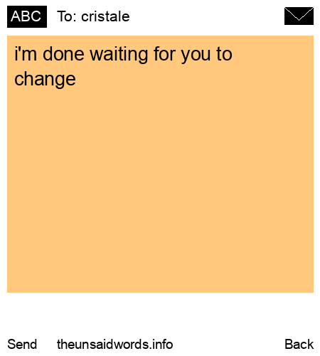 unsent message to cristale