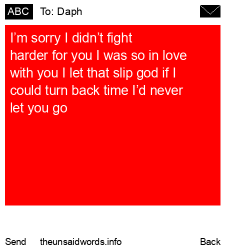 unsent message to Daph