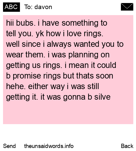 unsent message to davon
